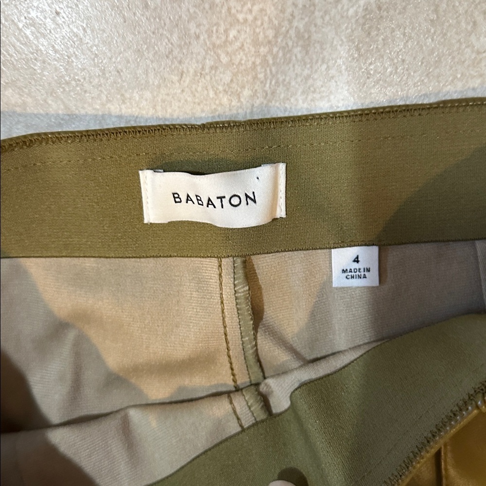 Babaton Aritzia Frida Olive Green Faux Leather Skinny Pants 4 - Picture 6 of 11